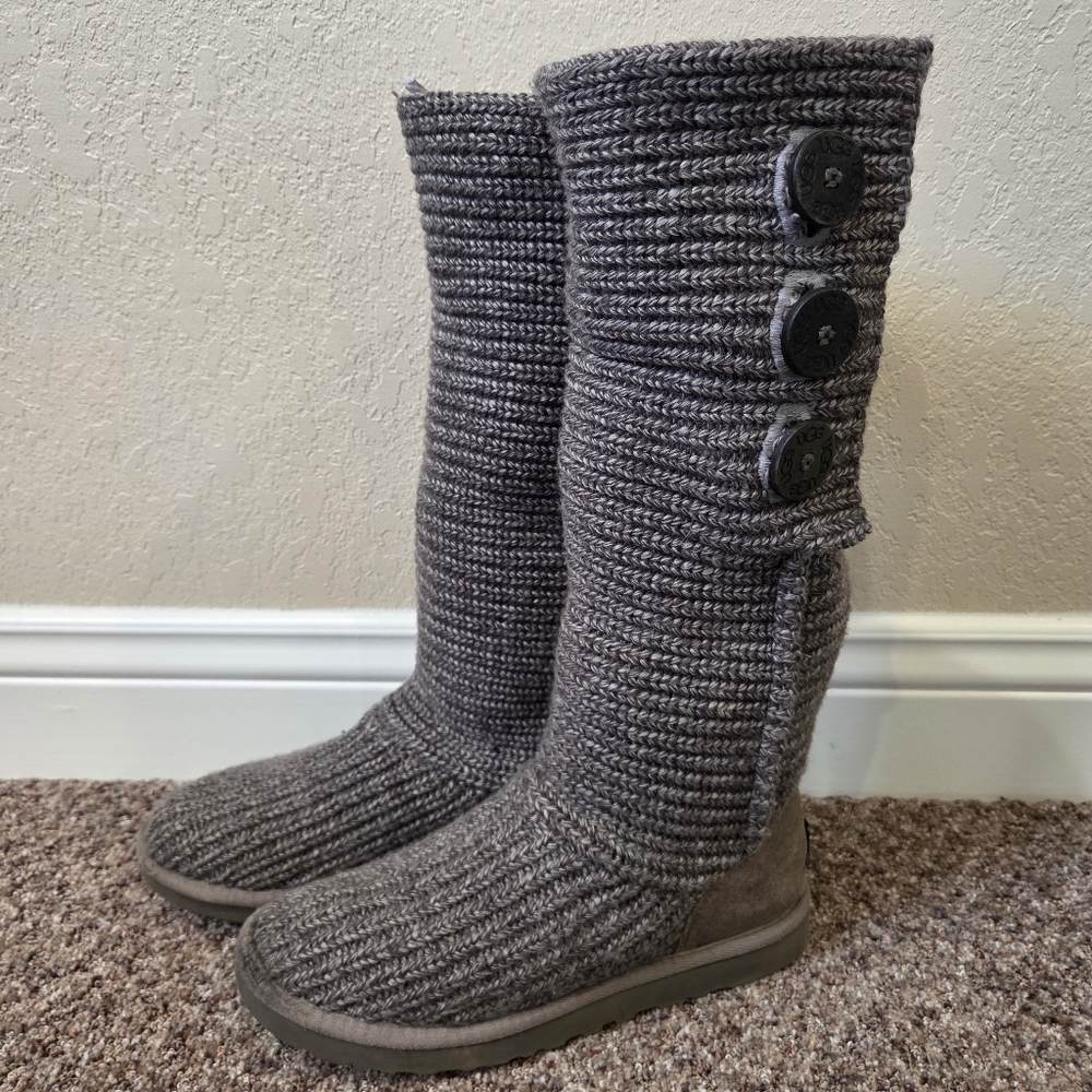 Uggs Women's Knit Button-Accent Tall Boots - Size 8